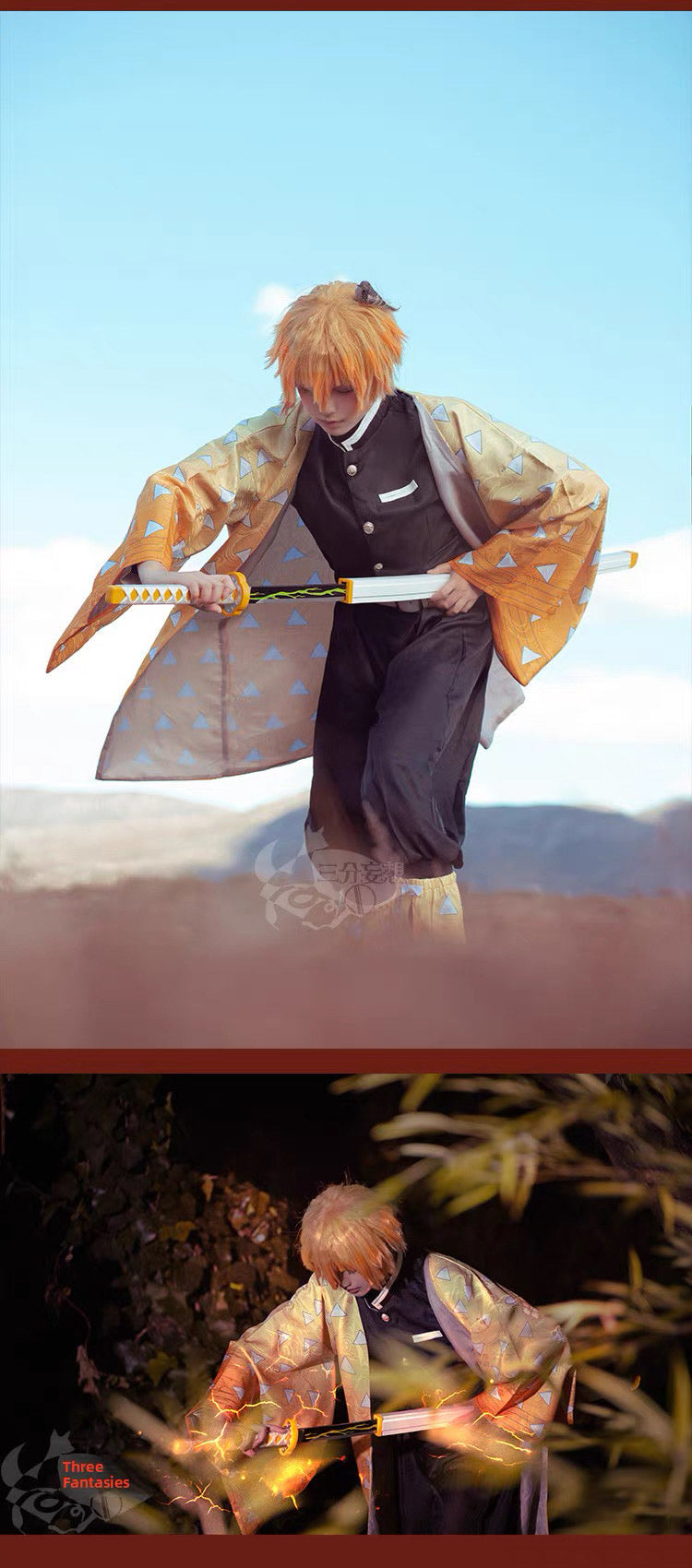 1/3 Delusion - Demon Slayer Cosplay - Tanjiro Kamado/Zenitsu Agatsuma/Demon Slayer Corps Uniform Cosplay Costume
