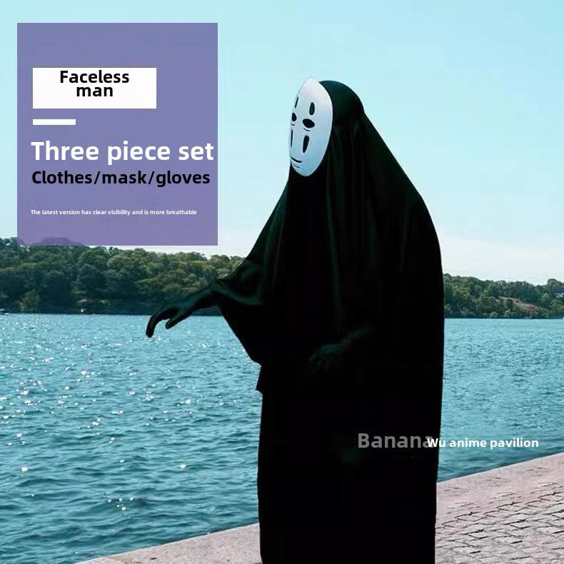 Spirited Away No Face Cosplay Costume Kids & Adults Anime Halloween Outfit