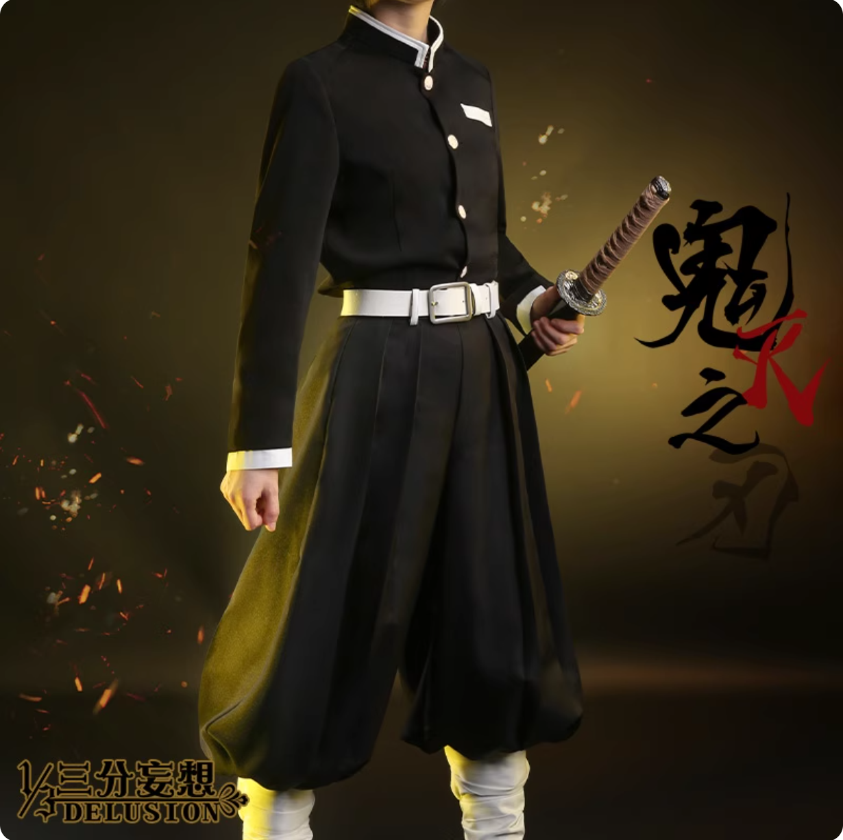 1/3 Delusion - Demon Slayer Cosplay - Tanjiro Kamado/Zenitsu Agatsuma/Demon Slayer Corps Uniform Cosplay Costume