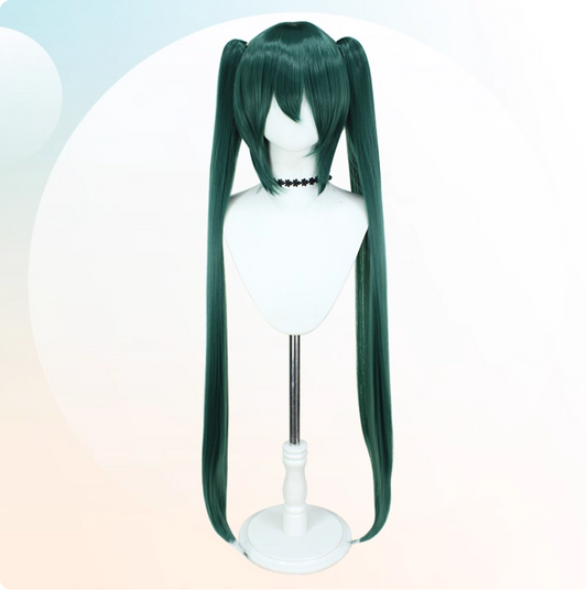 Hatsune Miku Cosplay Wig – 110cm Double Ponytail with Universal Tiger Clip (Normal Version)