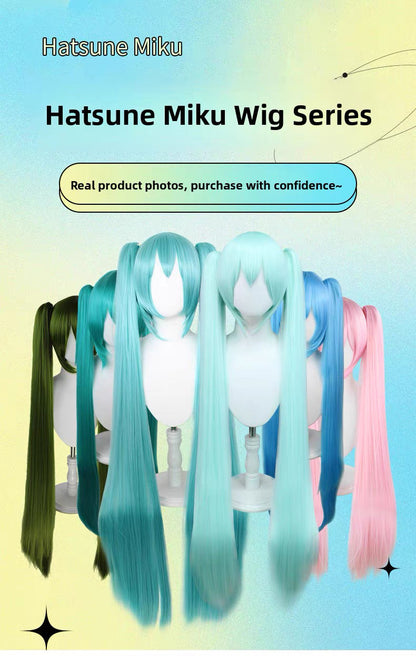 Hatsune Miku Cosplay Wig – 110cm Double Ponytail with Universal Tiger Clip (Normal Version)