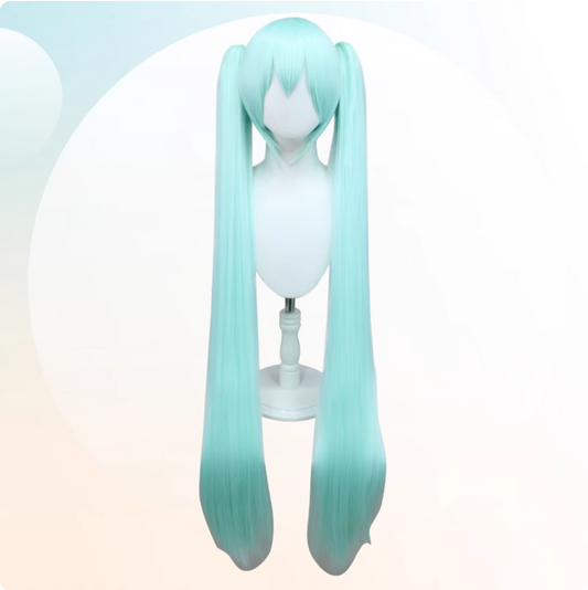 Hatsune Miku Cosplay Wig – 110cm Double Ponytail with Universal Tiger Clip (Normal Version)