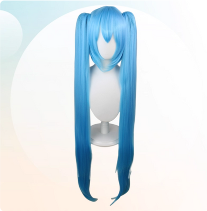 Hatsune Miku Cosplay Wig – 110cm Double Ponytail with Universal Tiger Clip (Normal Version)